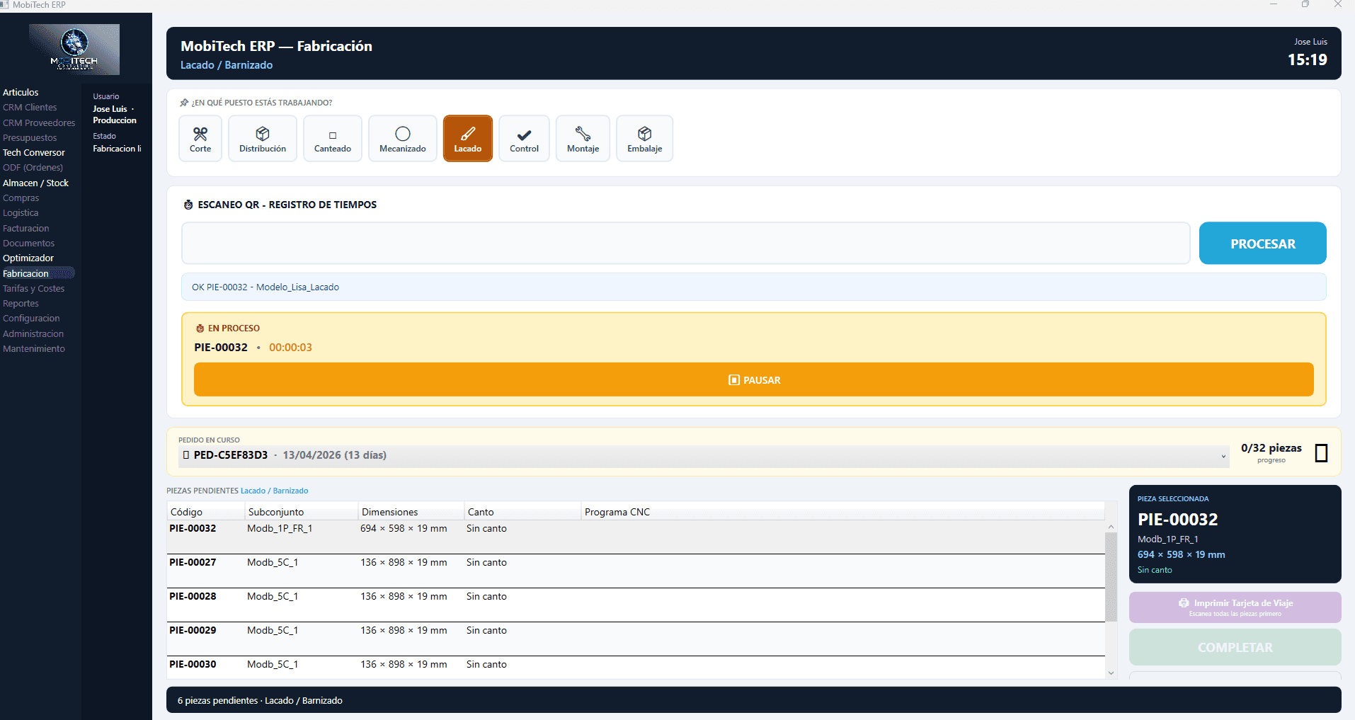 F3a — Laquage: Réception QR
